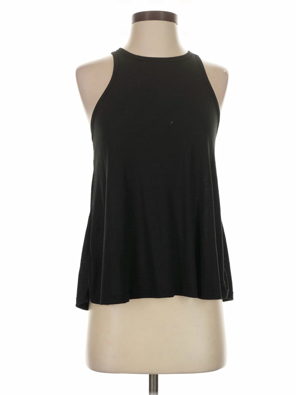 Free People Black Ribbed Swing Tank